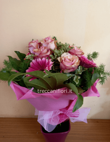 Bouquet di rose e gerbere
