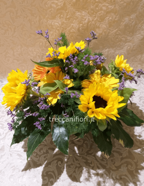 Cestino con girasoli