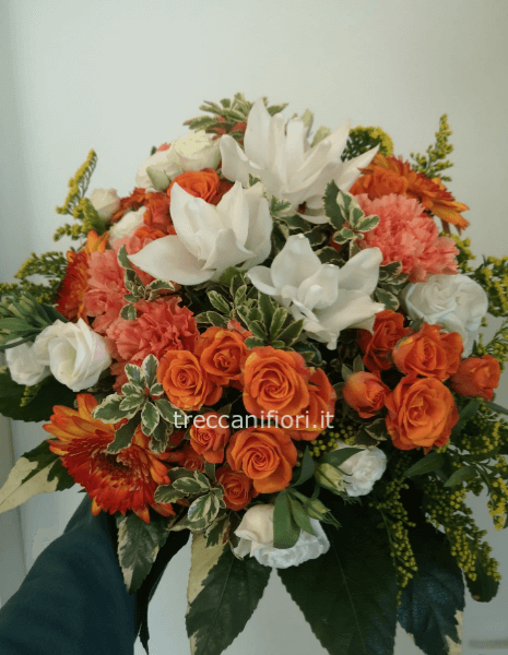 Bouquet bianco e arancio