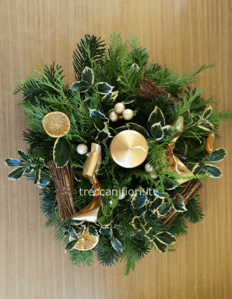 Centrotavola natalizio oro