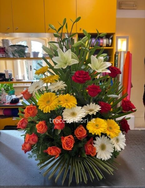 Cesto funebre colorato